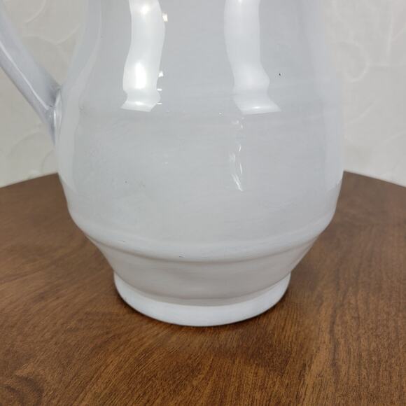 ARHAUS TABLE Water Pitcher 8" White Pottery Ceramic Vase Home Kitchen Portugal - Picture 3 of 16